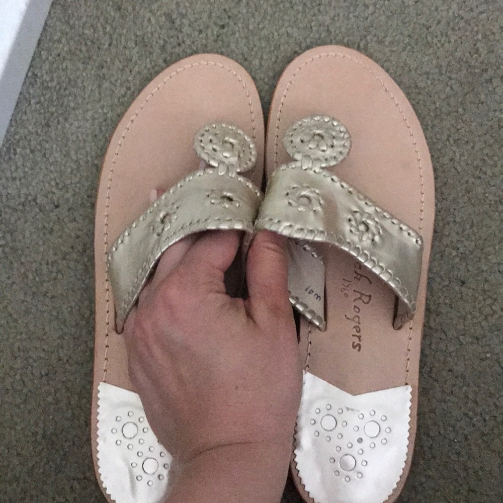 Jack Rogers platinum Hampton sandal